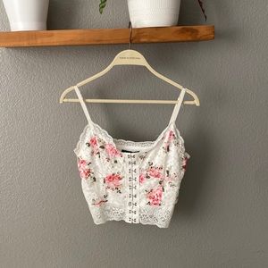 White, floral corset top from forever21!